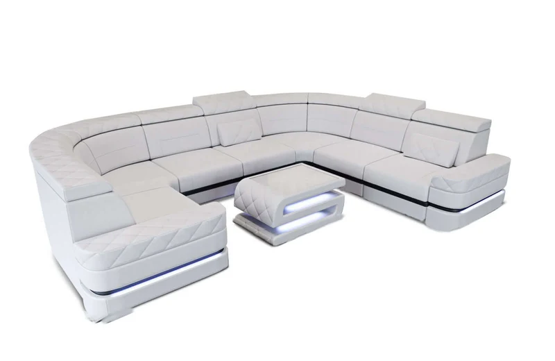 Leder Couch Positano U-Form