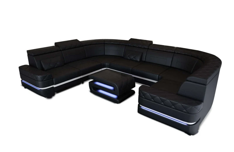 Leder Couch Positano U-Form