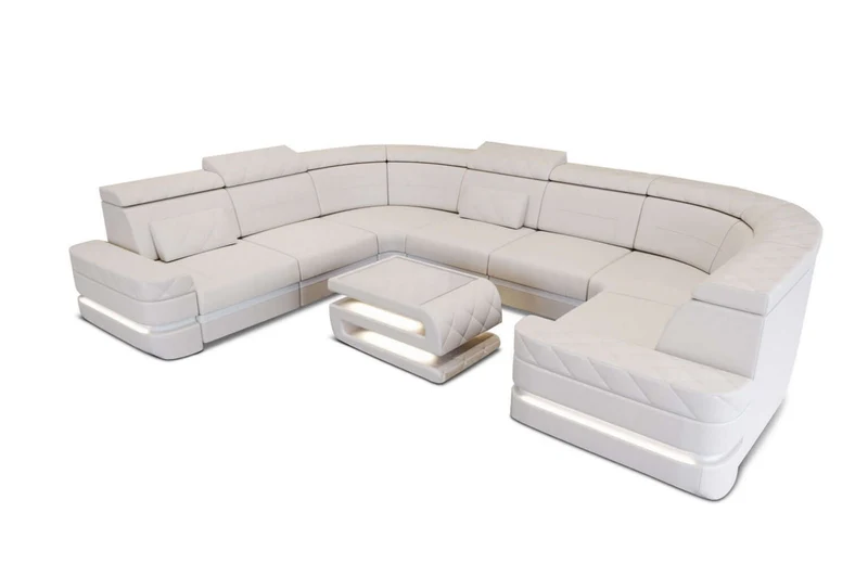 Leder Couch Positano U-Form