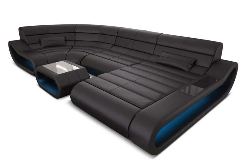 Wohnlandschaft Concept U-Form aus Leder
