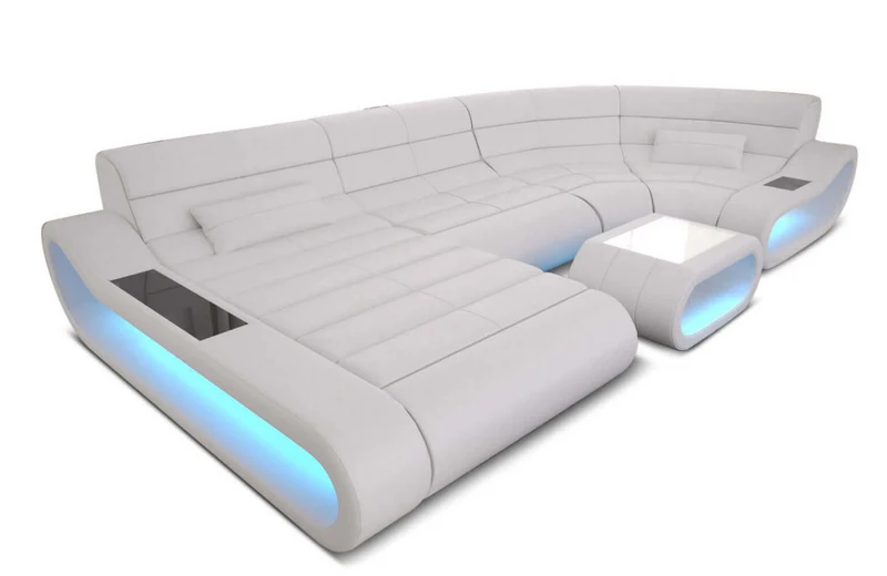 Wohnlandschaft Concept U-Form aus Leder