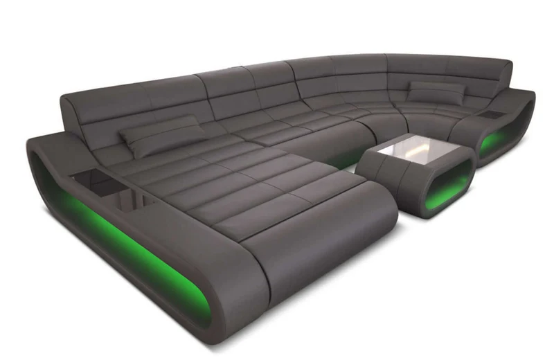 Wohnlandschaft Concept U-Form aus Leder