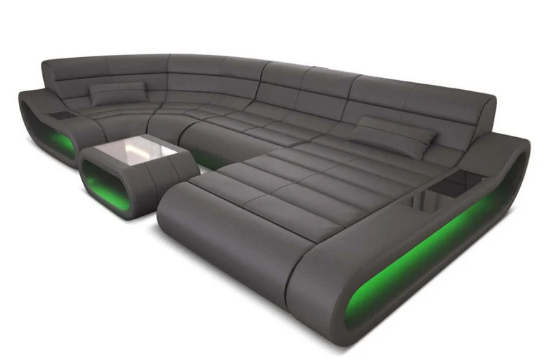 Wohnlandschaft Concept U-Form aus Leder