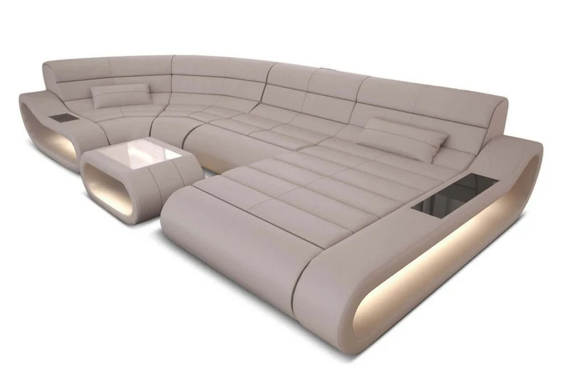 Wohnlandschaft Concept U-Form aus Leder