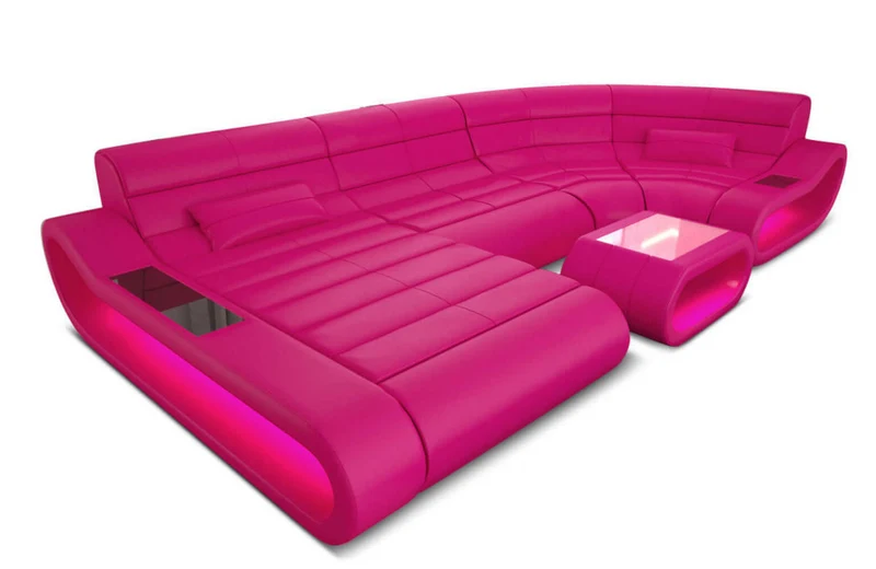 Wohnlandschaft Concept U-Form aus Leder