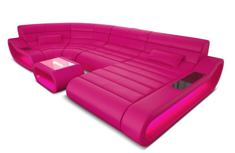 Wohnlandschaft Concept U-Form aus Leder