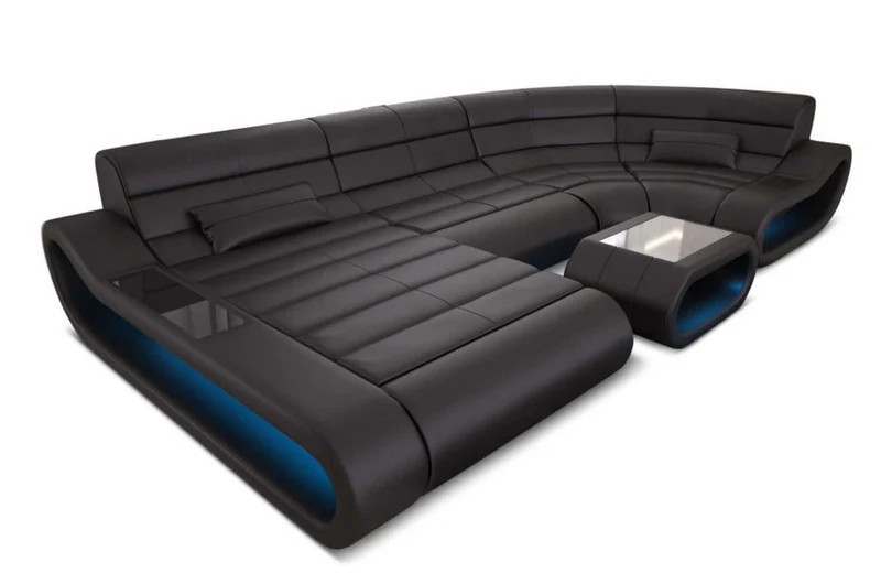 Wohnlandschaft Concept U-Form aus Leder