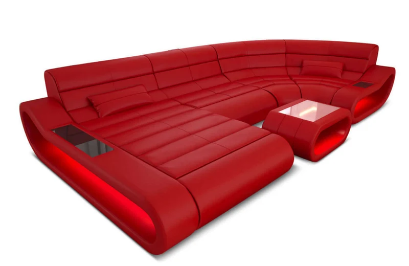 Wohnlandschaft Concept U-Form aus Leder
