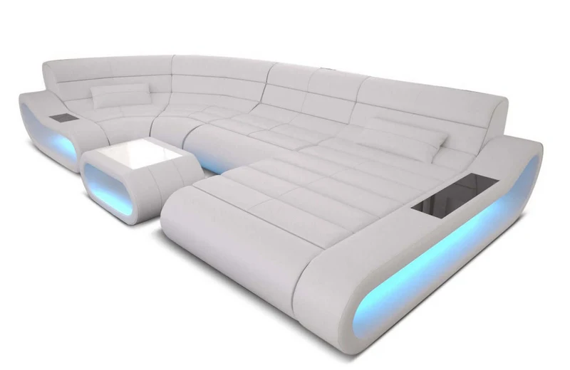 Wohnlandschaft Concept U-Form aus Leder