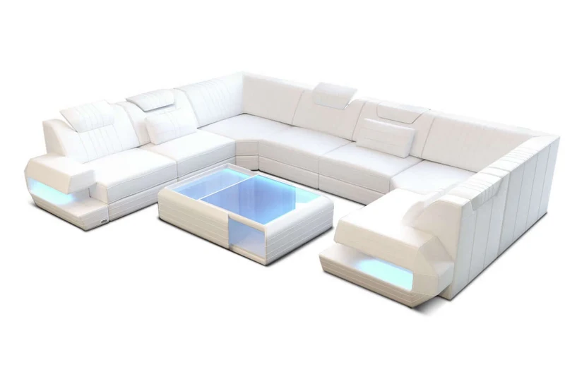 Designsofa Ragusa U-Form aus Leder
