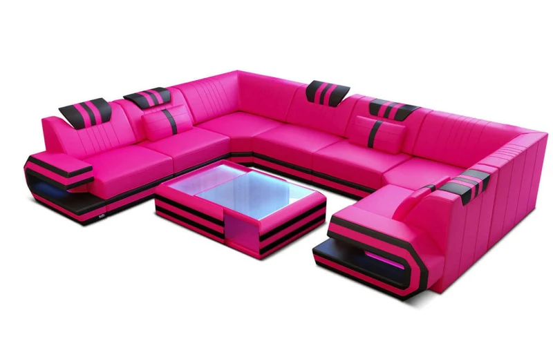 Designsofa Ragusa U-Form aus Leder