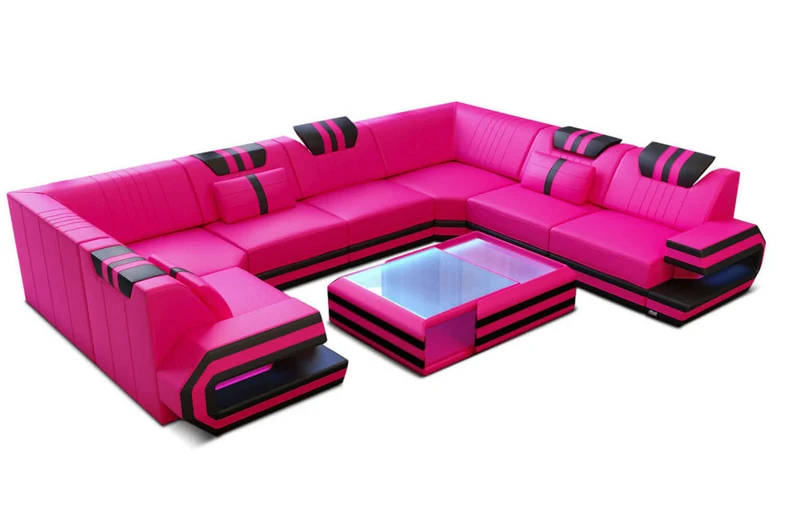 Designsofa Ragusa U-Form aus Leder