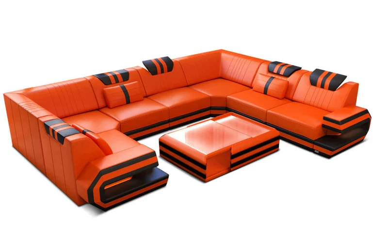Designsofa Ragusa U-Form aus Leder