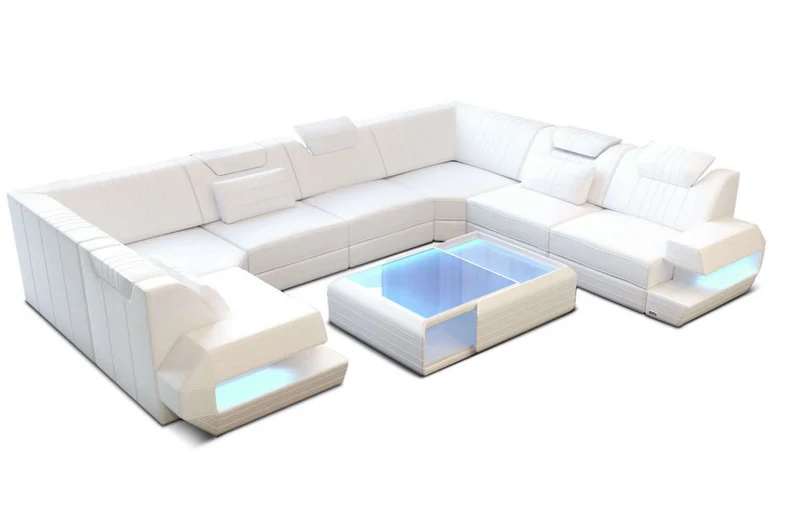 Designsofa Ragusa U-Form aus Leder