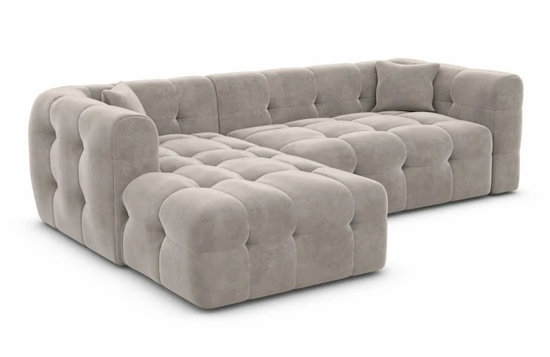 Couch Sevilla L-Form in Stoff