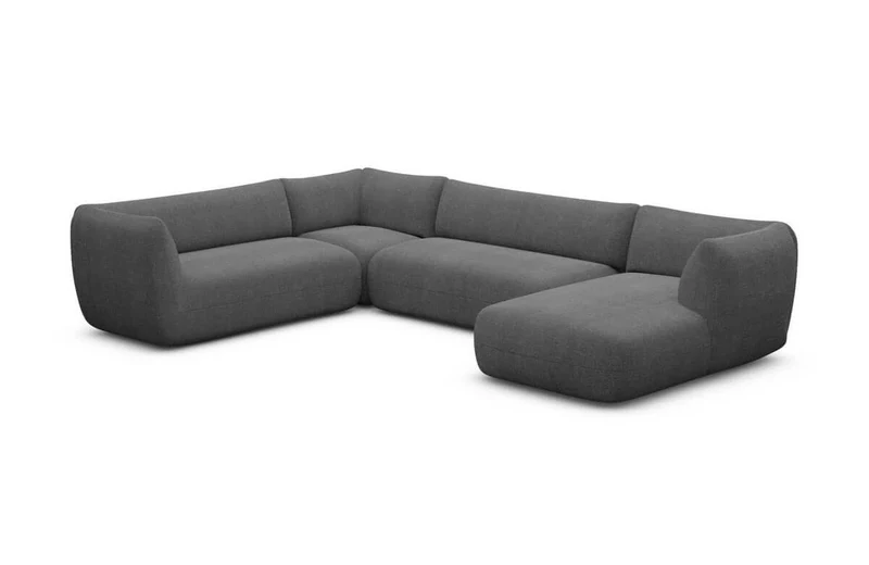 XXL Wohnlandschaft Madrid U-Form aus Stoff