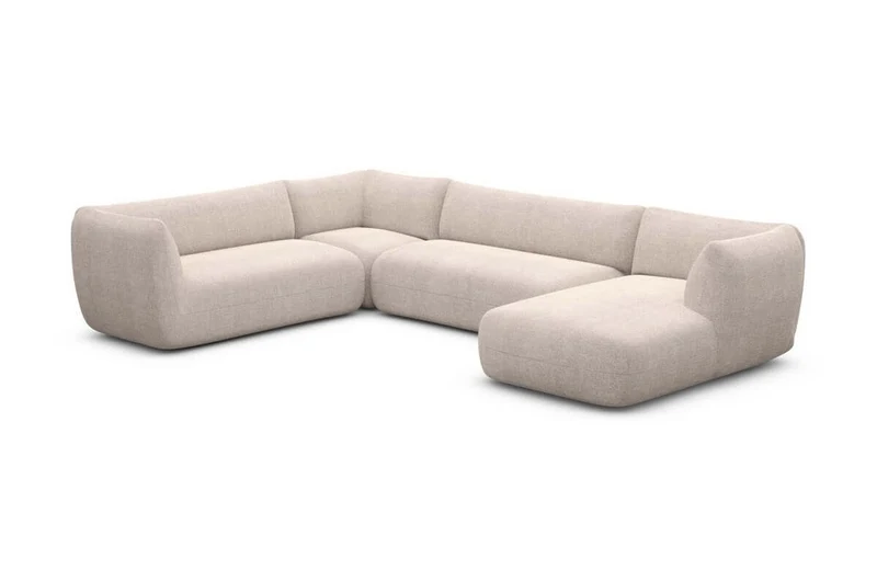XXL Wohnlandschaft Madrid U-Form aus Stoff