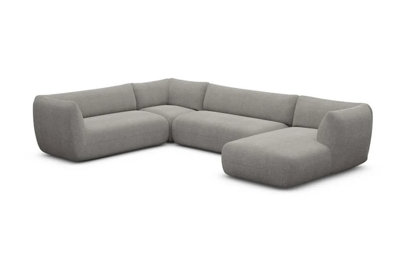XXL Wohnlandschaft Madrid U-Form aus Stoff