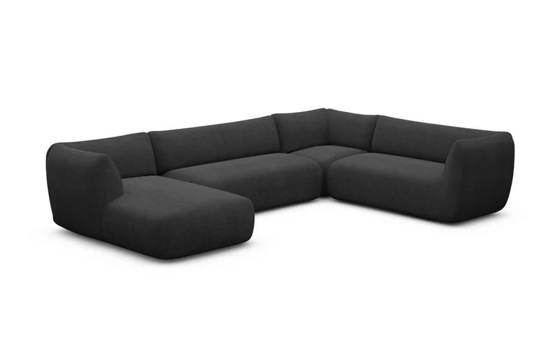 XXL Wohnlandschaft Madrid U-Form aus Stoff