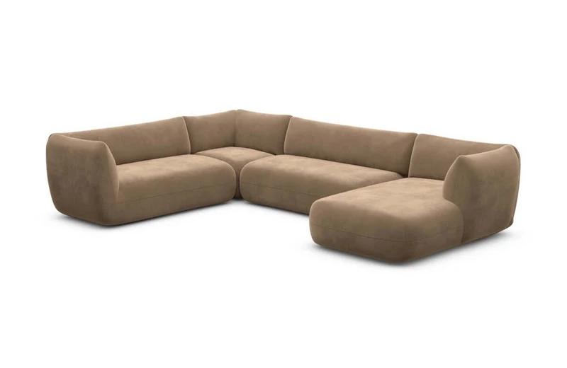 XXL Wohnlandschaft Madrid U-Form aus Stoff