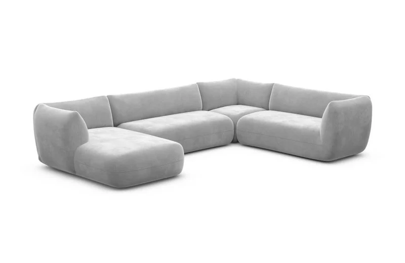 XXL Wohnlandschaft Madrid U-Form aus Stoff