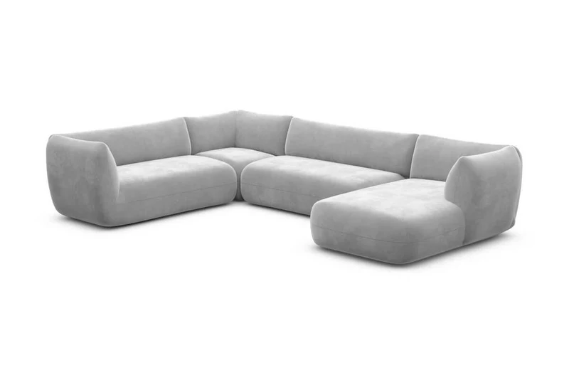 XXL Wohnlandschaft Madrid U-Form aus Stoff