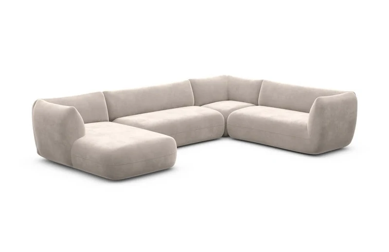 XXL Wohnlandschaft Madrid U-Form aus Stoff