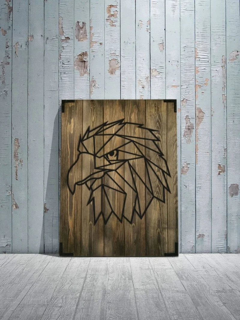 Wandbild Holz Adler