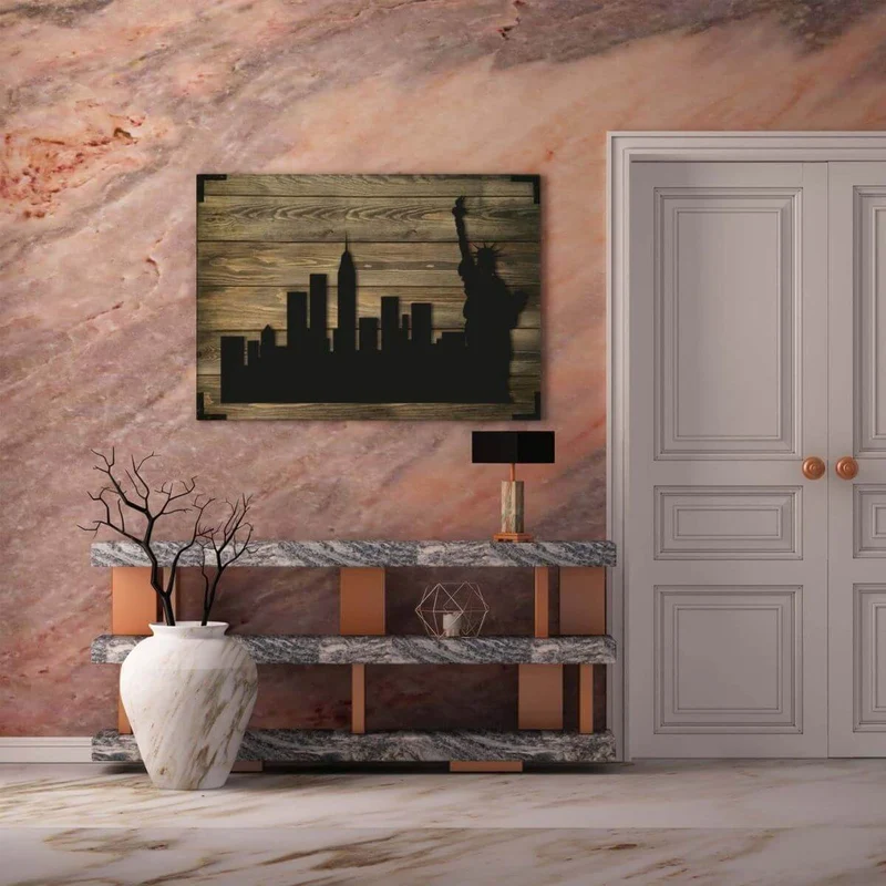 Wandbild Holz New York