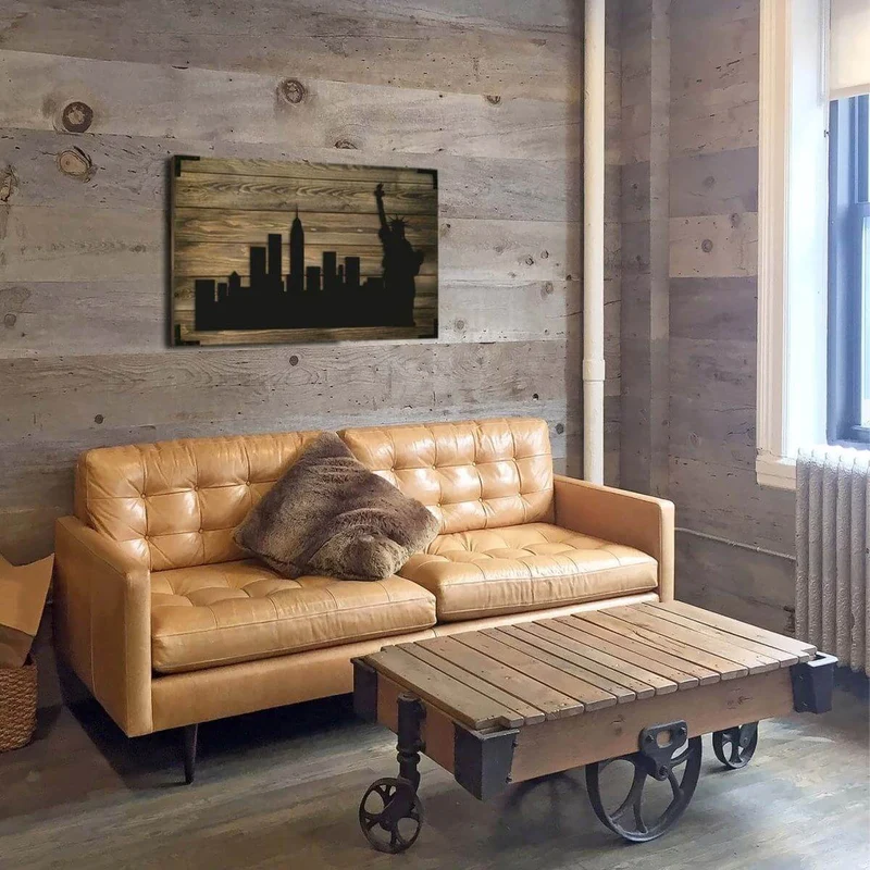 Wandbild Holz New York