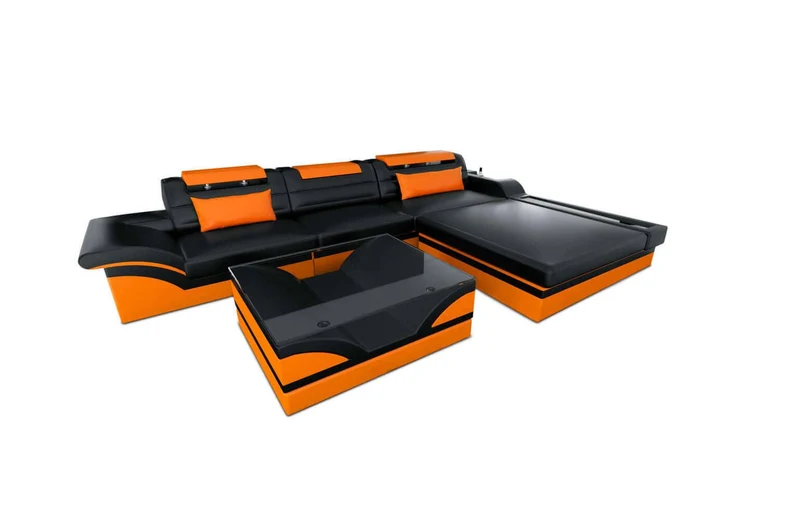 Mini Ecksofa Parma L-Form in Leder