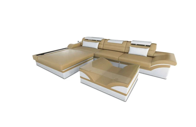 Mini Ecksofa Parma L-Form in Leder