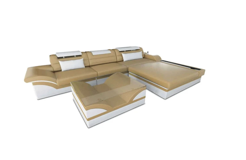 Mini Ecksofa Parma L-Form in Leder