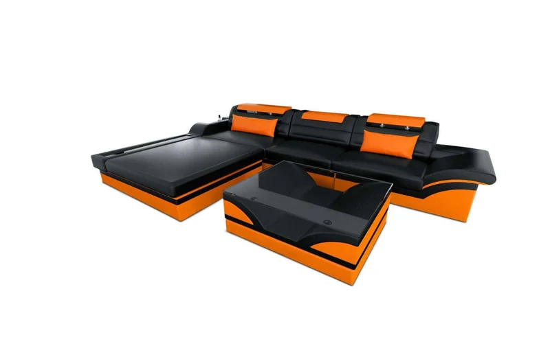 Mini Ecksofa Parma L-Form in Leder