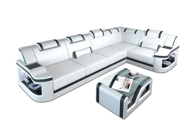 Mini Ecksofa Padua L-Form aus Leder
