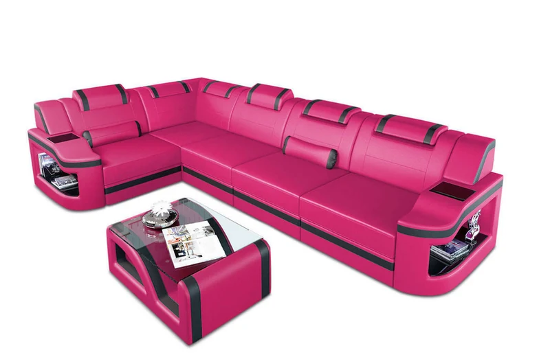 Mini Ecksofa Padua L-Form aus Leder