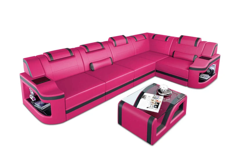 Mini Ecksofa Padua L-Form aus Leder