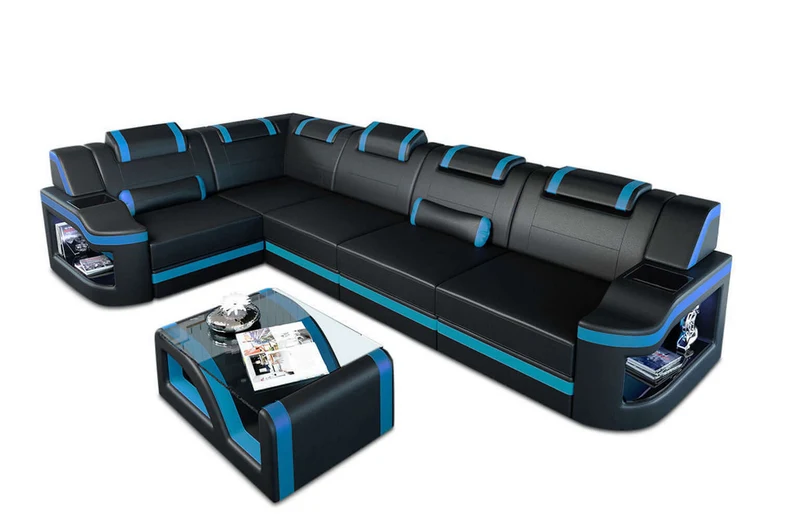 Mini Ecksofa Padua L-Form aus Leder