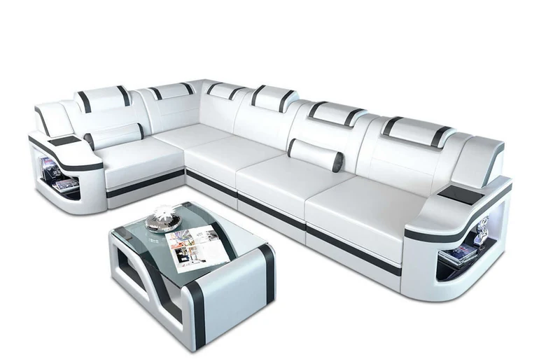Mini Ecksofa Padua L-Form aus Leder