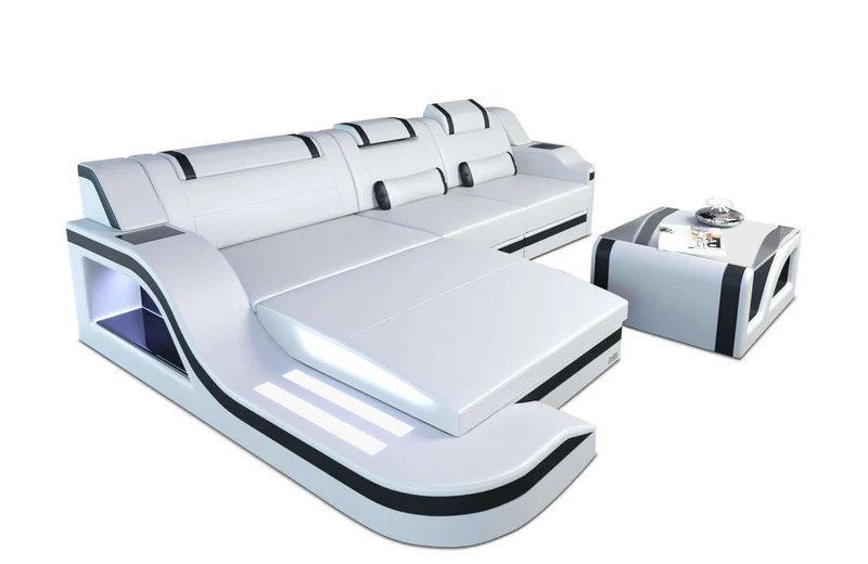 Mini Ecksofa Palermo L-Form aus Leder