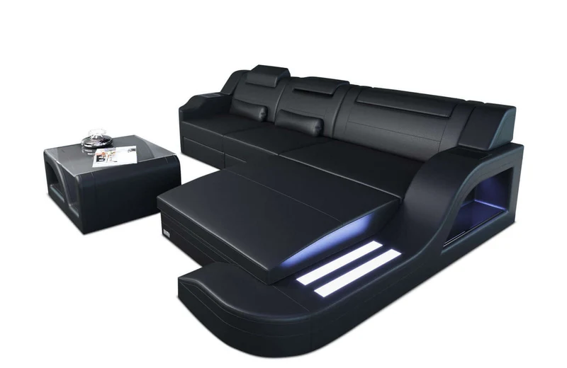 Mini Ecksofa Palermo L-Form aus Leder
