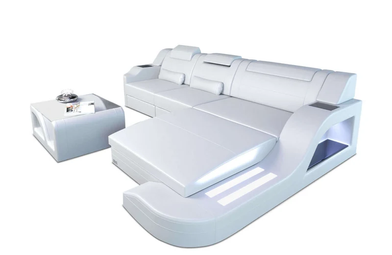 Mini Ecksofa Palermo L-Form aus Leder