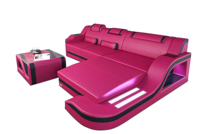 Mini Ecksofa Palermo L-Form aus Leder