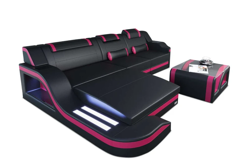 Mini Ecksofa Palermo L-Form aus Leder