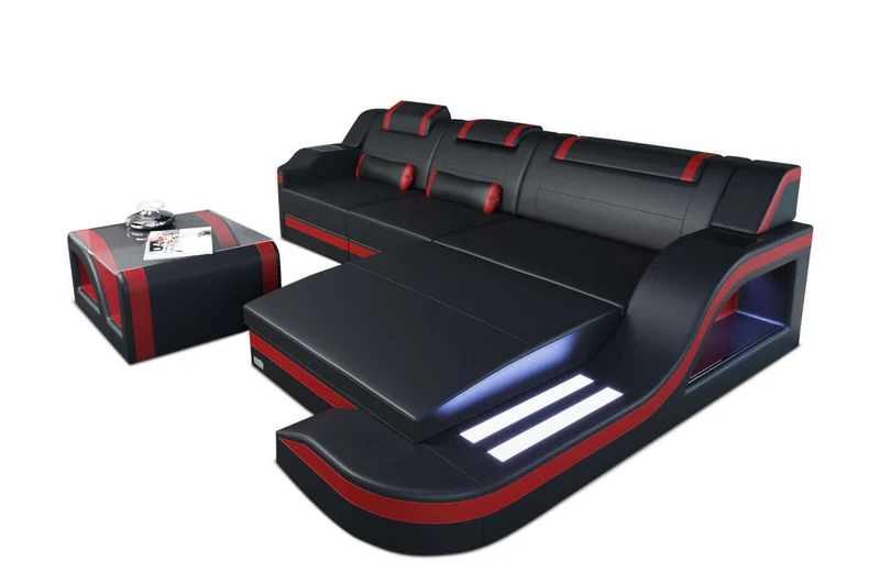 Mini Ecksofa Palermo L-Form aus Leder