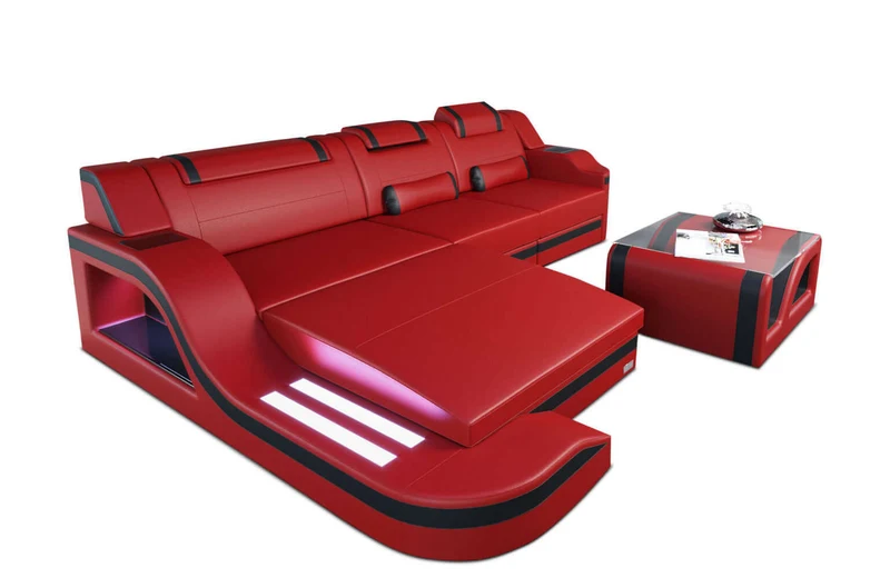Mini Ecksofa Palermo L-Form aus Leder
