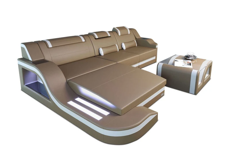 Mini Ecksofa Palermo L-Form aus Leder