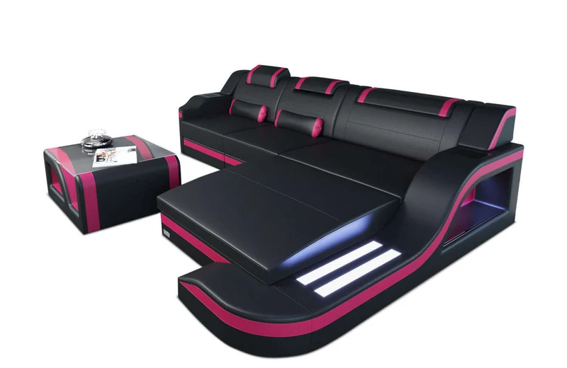 Mini Ecksofa Palermo L-Form aus Leder