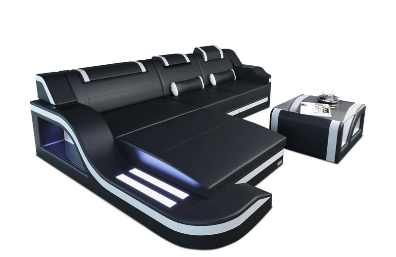 Mini Ecksofa Palermo L-Form aus Leder