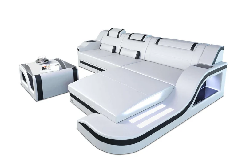 Mini Ecksofa Palermo L-Form aus Leder